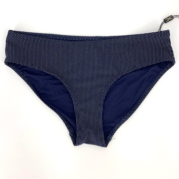 Nip Tuck NWT Navy with White Polka Dots Mid Rise Full Coverage Bikini Bottoms, 6 - Picture 3 of 15